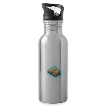 Buch - Trinkflasche mit integriertem Trinkhalm - Lightsilver - Rechts
