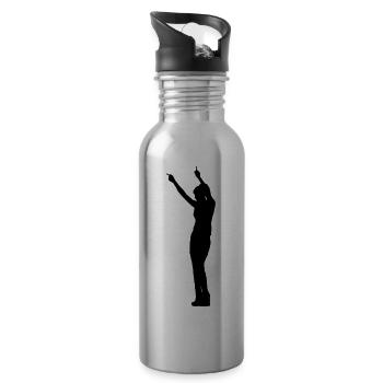 Conception de vecteur Singer and Dancer Silhouette - Gourde avec paille intégrée - argent clair - Droite