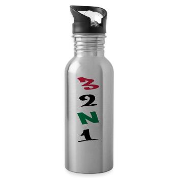 3 Gänge Gears Graffiti - Trinkflasche mit integriertem Trinkhalm - Lightsilver - Rechts