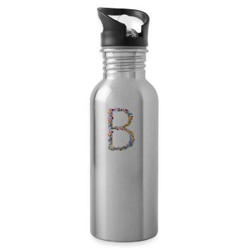 B FLOWERS - Trinkflasche mit integriertem Trinkhalm - Lightsilver - Rechts