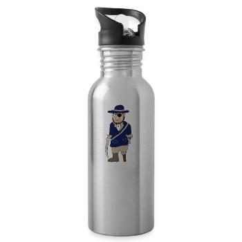 Piraten | Pirat | Holzbein Augenklappe Seeräuber - Trinkflasche mit integriertem Trinkhalm - Lightsilver - Rechts