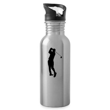 Golfspieler - Trinkflasche mit integriertem Trinkhalm - Lightsilver - Rechts