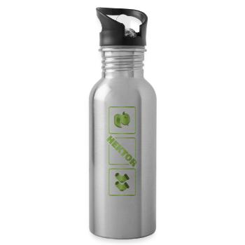 Geburt Hektor - Trinkflasche mit integriertem Trinkhalm - Lightsilver - Rechts