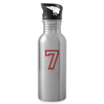 NUMMBER SIEBEN 7 LUCKY NUMBER SEVEN RETRO STYLE - Water bottle with straw - silver - Right