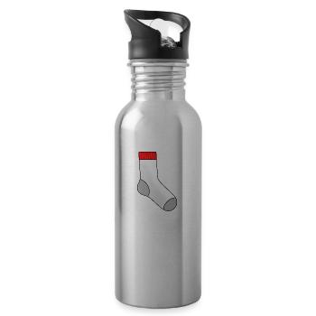 Socke - Trinkflasche mit integriertem Trinkhalm - Lightsilver - Rechts