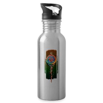Skurriler Wirbel: Mehrfarbiges Eis am Stiel - Trinkflasche mit integriertem Trinkhalm - Lightsilver - Rechts
