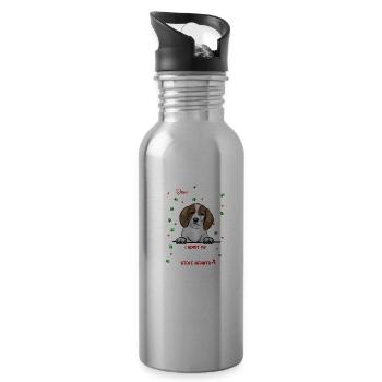 Beagler Hund Weihnachten Hunderasse - Trinkflasche mit integriertem Trinkhalm - Lightsilver - Rechts