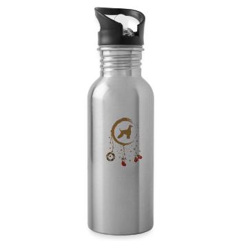 Afghanischer Windhund Weihnachten Weihnachtstraumf - Trinkflasche mit integriertem Trinkhalm - Lightsilver - Rechts