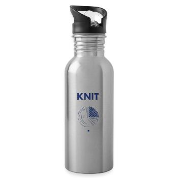 Knitter Will I Knit Today - Water bottle with straw - silver - Right