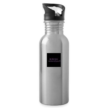 Be the best version of you - Water bottle with straw - silver - Right
