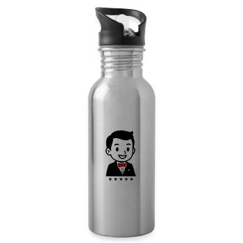 Bräutigam - Trinkflasche mit integriertem Trinkhalm - Lightsilver - Rechts