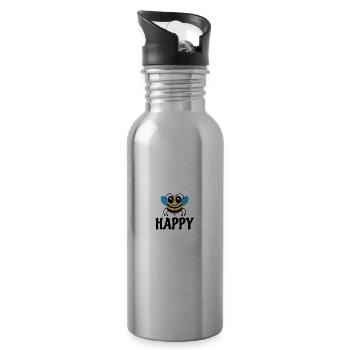 Bee Happy - Trinkflasche mit integriertem Trinkhalm - Lightsilver - Rechts