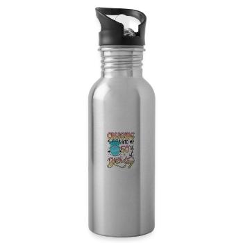 Cruising Into My 50th Birthday - Water bottle with straw - silver - Right