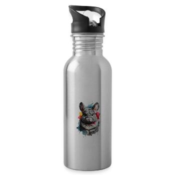 Chinchilla - Gourde avec paille intégrée - argent clair - Droite