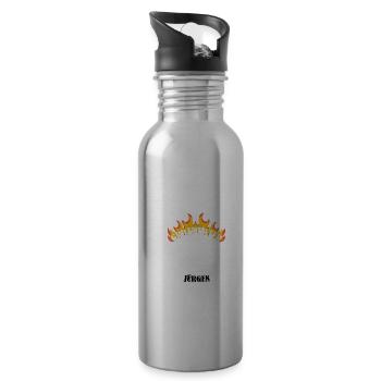 Grillmeister Jürgen lustiger Spruch Vorname - Trinkflasche mit integriertem Trinkhalm - Lightsilver - Rechts