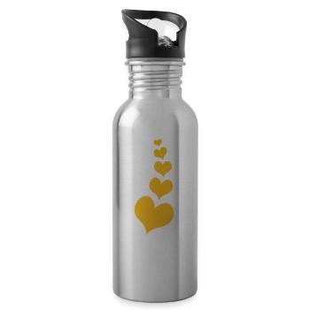 Heart - Trinkflasche mit integriertem Trinkhalm - Lightsilver - Rechts