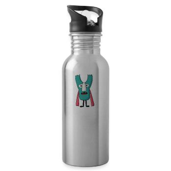Lustig Horror Geschenk Halloween Kawaii Monster - Trinkflasche mit integriertem Trinkhalm - Lightsilver - Rechts
