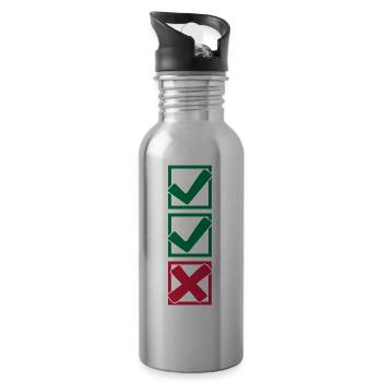 2 hooks and 1 X x - Water bottle with straw - silver - Right