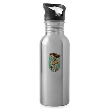 Skater Girl - Water bottle with straw - silver - Right