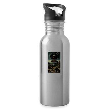 Alien | UFO | Raumschiff | UAP | außerirdische - Trinkflasche mit integriertem Trinkhalm - Lightsilver - Rechts