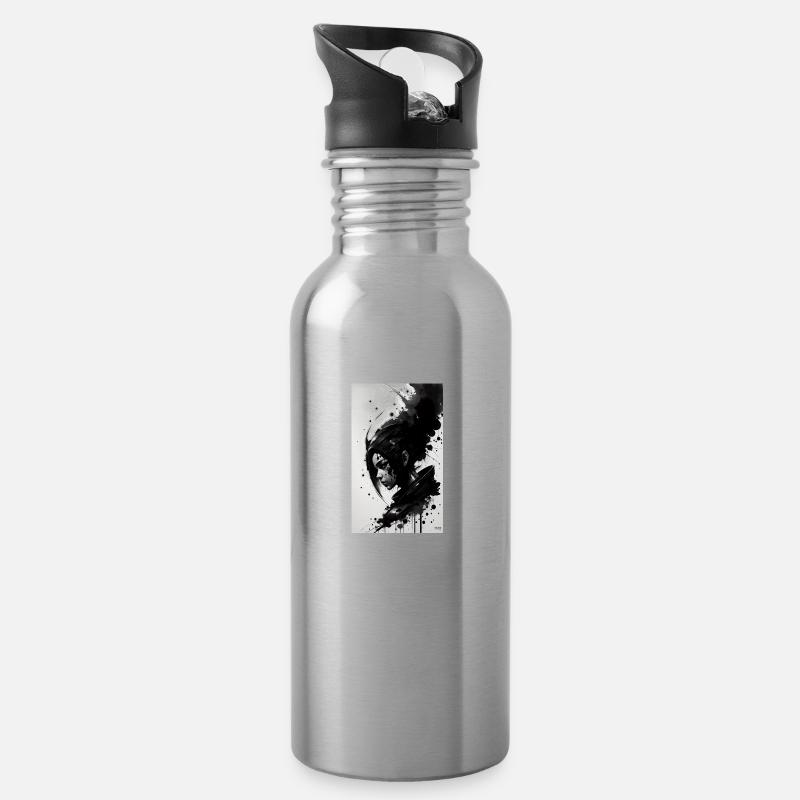 Alien | UFO | Raumschiff | UAP | außerirdische - Trinkflasche mit integriertem Trinkhalm - Lightsilver