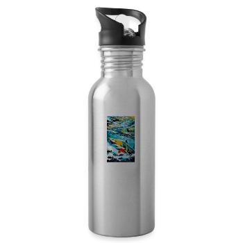 Shark | Great White Shark | Sea creature | Fish - Water bottle with straw - silver - Right