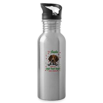 Anglofranzösischer Jagdhund Hund Weihnachten Hunde - Trinkflasche mit integriertem Trinkhalm - Lightsilver - Rechts