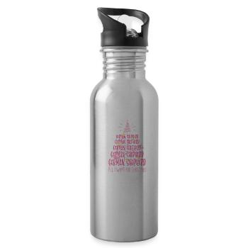 Deutscher Schäferhund Hund Weihnachten Hunderasse - Trinkflasche mit integriertem Trinkhalm - Lightsilver - Rechts