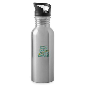 Boxer Hund Weihnachten Hunderasse - Trinkflasche mit integriertem Trinkhalm - Lightsilver - Rechts