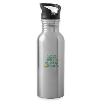 Samojede Hund Weihnachten Hunderasse - Trinkflasche mit integriertem Trinkhalm - Lightsilver - Rechts
