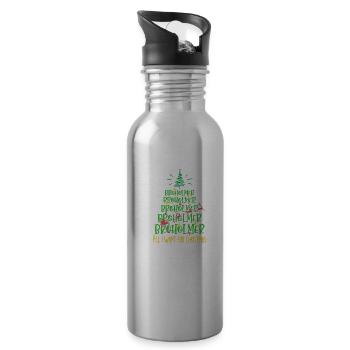 Broholmer Hund Weihnachten Hunderasse - Trinkflasche mit integriertem Trinkhalm - Lightsilver - Rechts