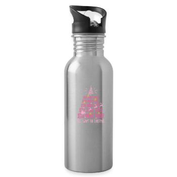 Affen Border Terrier Hund Weihnachten Hunderasse - Trinkflasche mit integriertem Trinkhalm - Lightsilver - Rechts