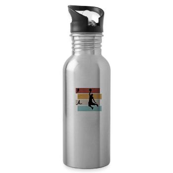 Basketball Basketballer - Trinkflasche mit integriertem Trinkhalm - Lightsilver - Rechts