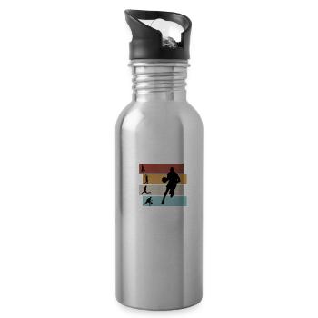 Basketball - Basket-ball joueurs de | colorés Cadeau - Gourde avec paille intégrée - argent clair - Droite