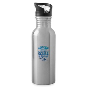 Diving scuba diving - Water bottle with straw - silver - Right