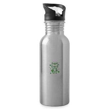 cute, little cuddly cat - Water bottle with straw - silver - Right