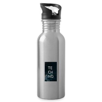 Techno lover Musikfestival Universum - Trinkflasche mit integriertem Trinkhalm - Lightsilver - Rechts