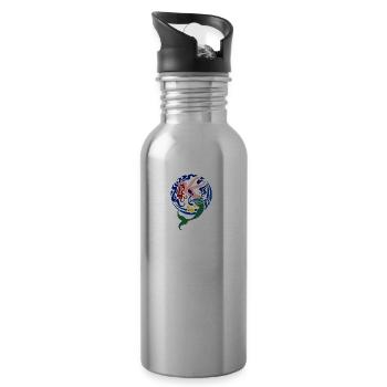 Mermaid Meerjungfrau Götting Ozean - Trinkflasche mit integriertem Trinkhalm - Lightsilver - Rechts