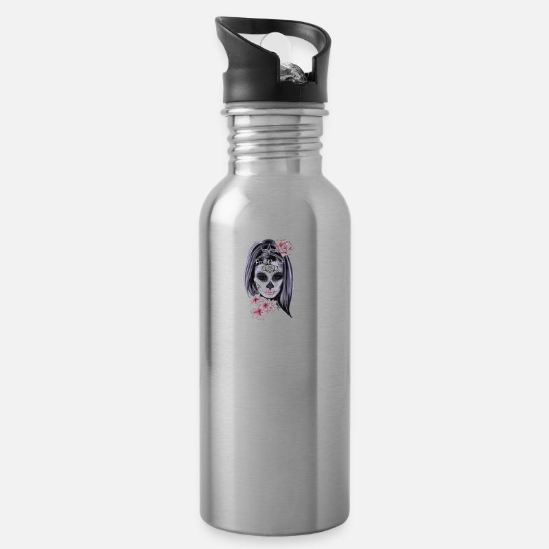 FrohNatur - Trinkflasche mit integriertem Trinkhalm - Lightsilver