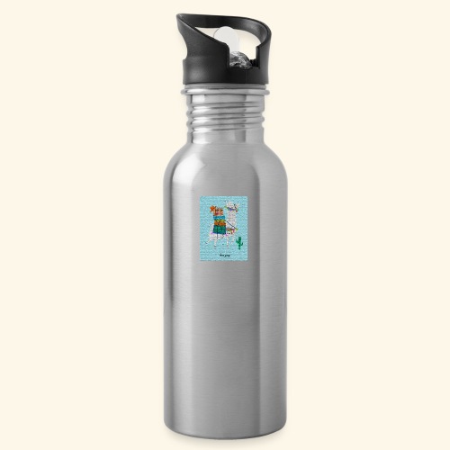 Lama Gang - Trinkflasche mit integriertem Trinkhalm