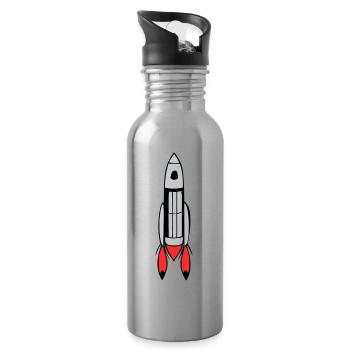 Spacecraft Rocket Space Space Flight Vector - Water bottle with straw - silver - Right
