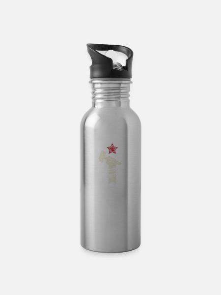 Working class Spoutnik Gagarine Russie Astronaute - Gourde avec paille intégrée - argent clair