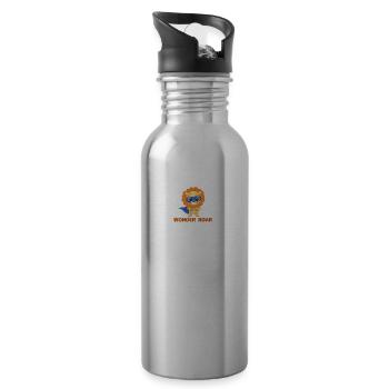 WONDER ROAR - Water bottle with straw - silver - Right
