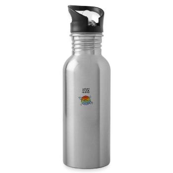 Go Planet It's Your Earth Day Rainbow - Trinkflasche mit integriertem Trinkhalm - Lightsilver - Rechts