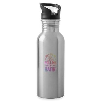 skate rolling - Trinkflasche mit integriertem Trinkhalm - Lightsilver - Rechts