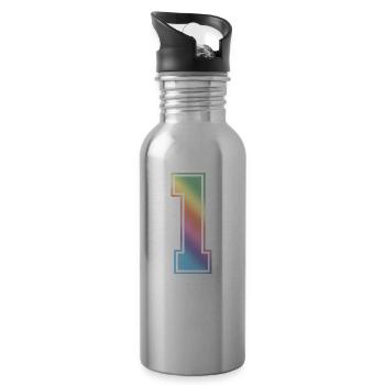 1 number Colorful - Water bottle with straw - silver - Right