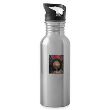 Lost Places- City - Water bottle with straw - silver - Right
