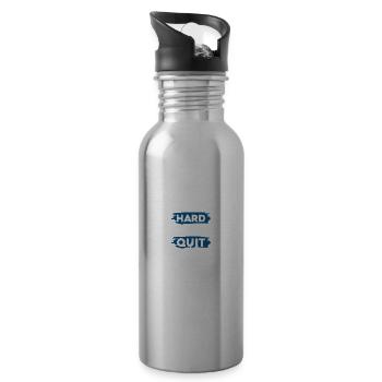 badminton work hard - Trinkflasche mit integriertem Trinkhalm - Lightsilver - Rechts