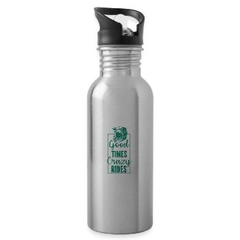 Motorrad Motocross Bike Racing Motorsport - Trinkflasche mit integriertem Trinkhalm - Lightsilver - Rechts