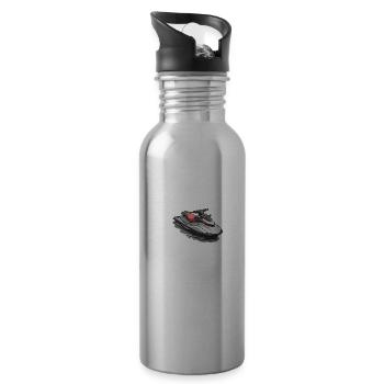 Action on the jet ski - Water bottle with straw - silver - Right